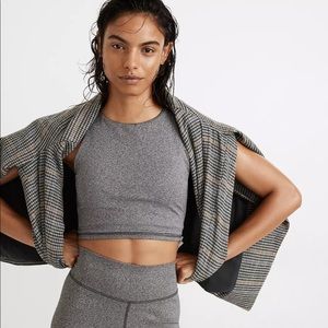 Madewell MWL Form Racerback Crop Top in Heathered Charcoal Small